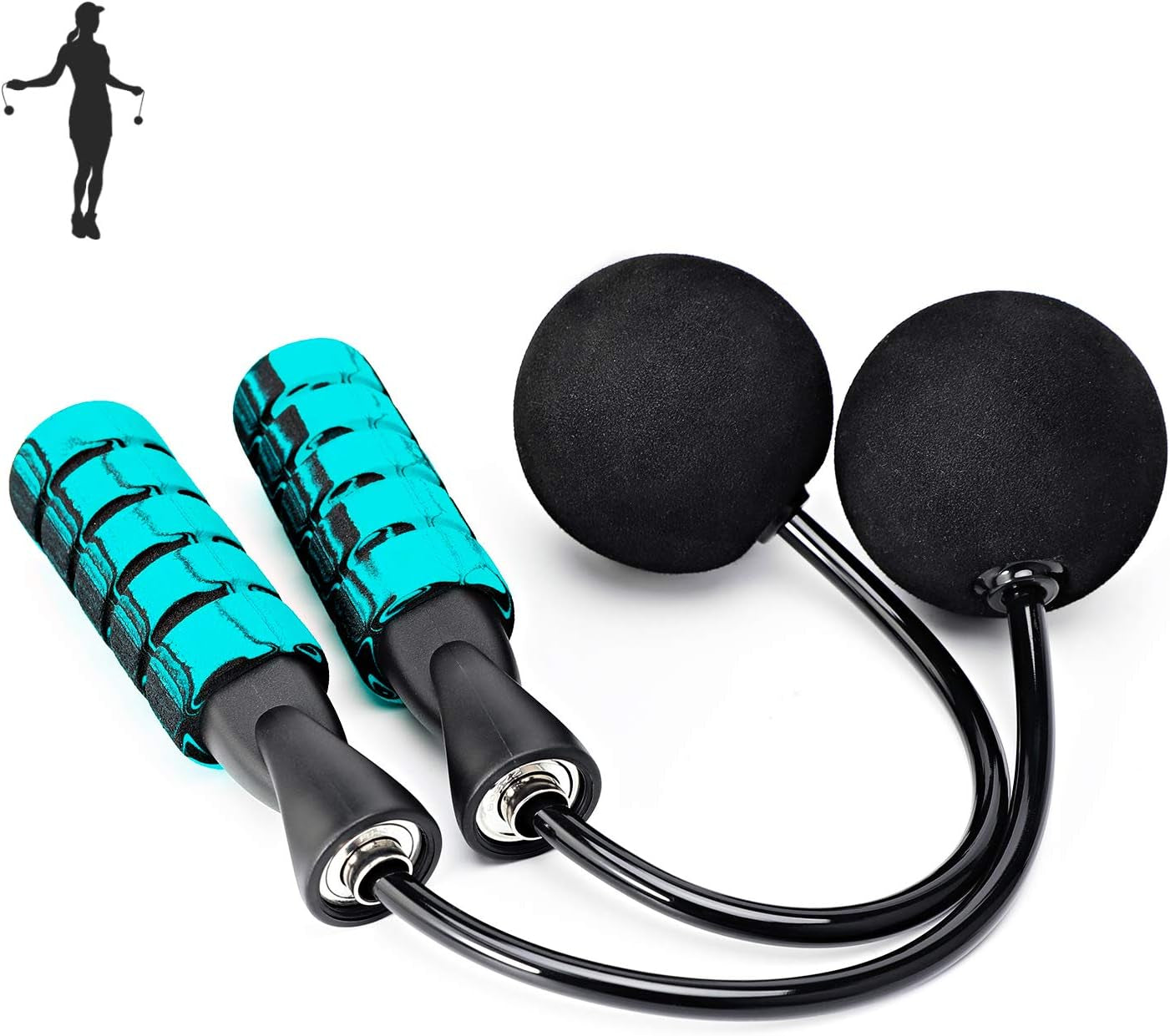 Jump Rope, Weighted Ropeless Skipping Rope for Fitness, Tangle-Free Rapid Speed Cordless Jump Rope Workout for Men and Women